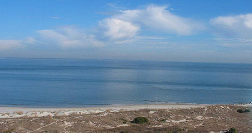 View of the Atlantic Ocean from Tybee Island.